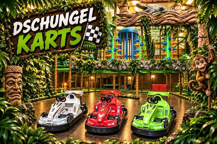 Die Elektro-Kartbahn mit bunten Bumper Cars